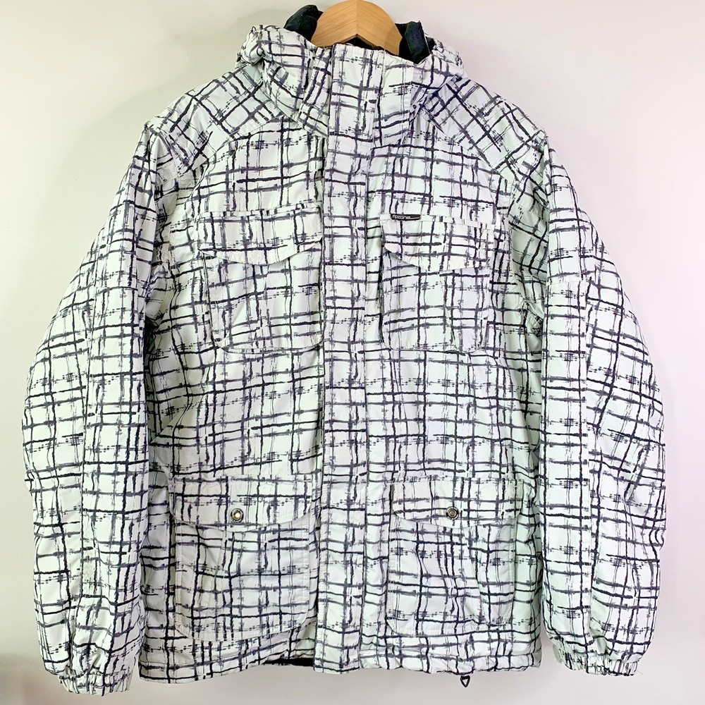 Ripzone Core 5000MM Ski Snowboarding Hooded Winter Jacket Size M White Black‎